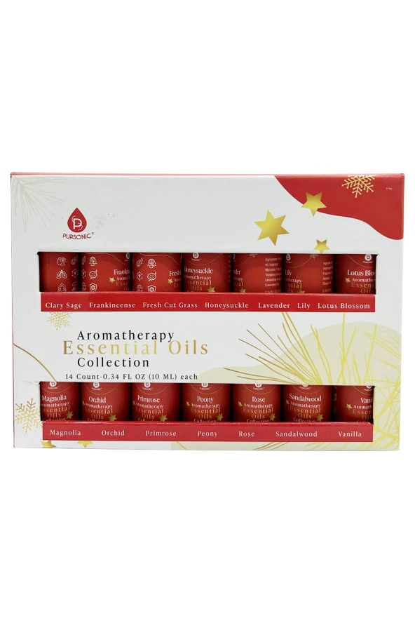 Pursonic Aromatherapy Essential Oils Collection 14x10ML ürün görseli 1