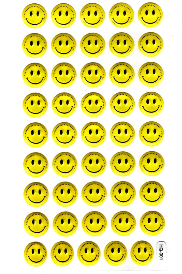 Sticker Kabartmalı Stiker Defter Planlayıcı Etiket (HQ001)-18x10 cm- Gülen Emoji ürün görseli 1