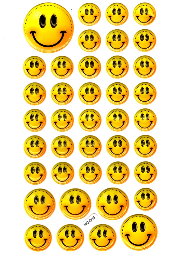 Sticker Kabartmalı Stiker Defter Planlayıcı Etiket (HQ003)-18x10 cm- Sarı Emoji ürün görseli 1