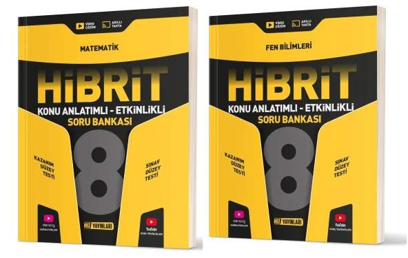 Hız Lgs 2025 8. Sınıf Matematik + Fen Bilimleri Hibrit Etkinlikli Soru Seti 2 Kitap ürün görseli 1