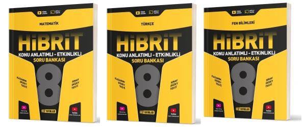 Hız Lgs 2025 8. Sınıf Metematik + Türkçe + Fen Hibrit Etkinlikli Soru Seti 3 Kitap ürün görseli 1