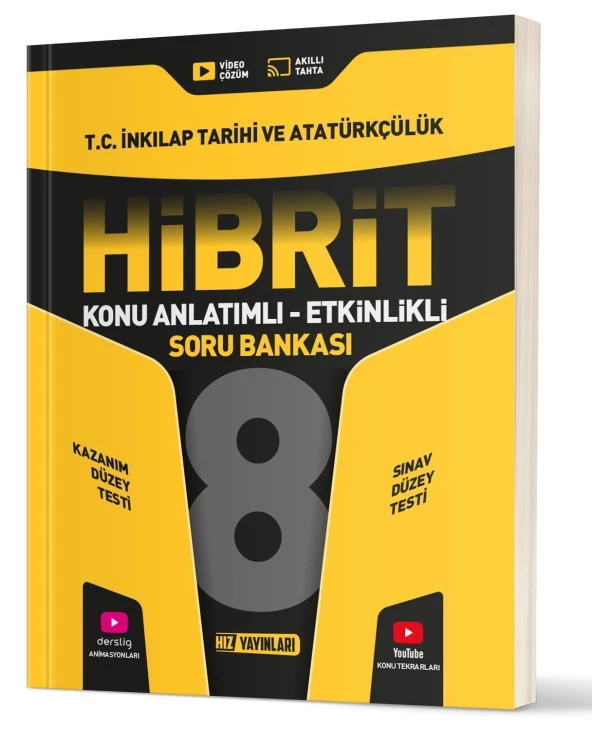 Hız Lgs 2025 8. Sınıf İnkılap Tarihi Hibrit Konu Anlatımlı - Etkinlikli Soru Bankası ürün görseli 1