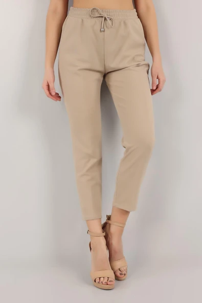 VioShine Kadın Beli Lastikli Cepli Havuç Kalıp Pantolon ürün görseli 1