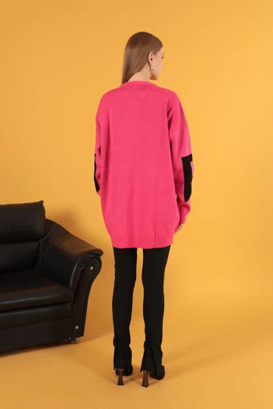 VioShine Kadın Oversize Baskılı Triko Kazak - Resim 9