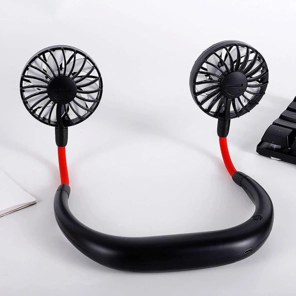 Torima F-04 Eller Serbest Boyuna Asılabilir Şarjlı 3 Kademeli Vantilatör Klima Soğutucu Fan Siyah ürün görseli 1