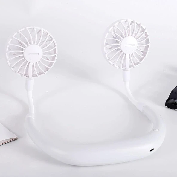 Torima F-04 Eller Serbest Boyuna Asılabilir Şarjlı 3 Kademeli Vantilatör Klima Soğutucu Fan Beyaz ürün görseli 1