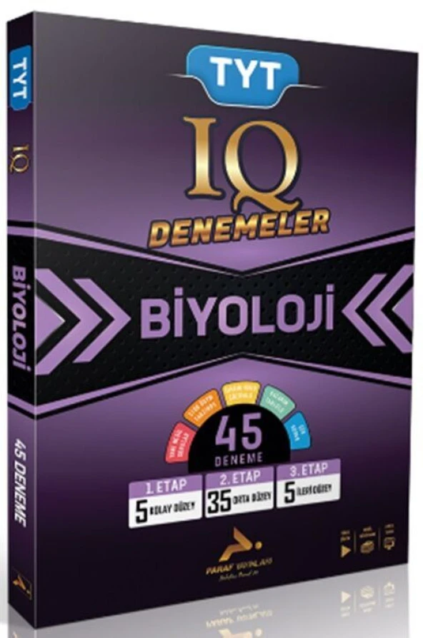 Paraf Yayınları TYT IQ Biyoloji 45 Branş Denemesi ürün görseli 1