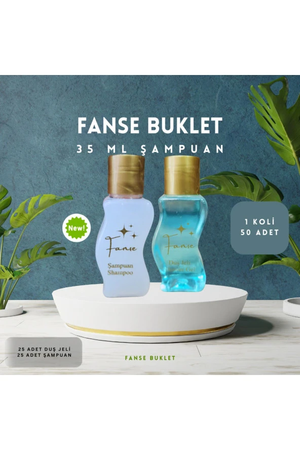 Fanse Otel Temizlik Medikal Malzemeleri TEK KULLANIMLIK OTEL BUKLET 25 ADET ŞAMPUAN S ŞİŞE 25 ADET DUŞ JELİ S ŞİŞE SET 35 ML ürün görseli 1