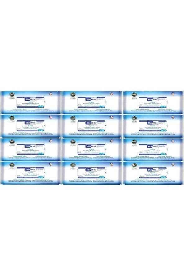 Bluewhite Yetişkin Hasta Vücut Temizleme Mendil-havlusu (12 Li Set) 50 Yaprak Hijyenik ürün görseli 1