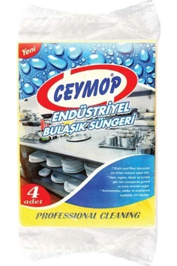 CEYMOP PROFESSIONAL Ceymop Endüstriyel Bulaşık Süngeri 4 Lü - Resim 2