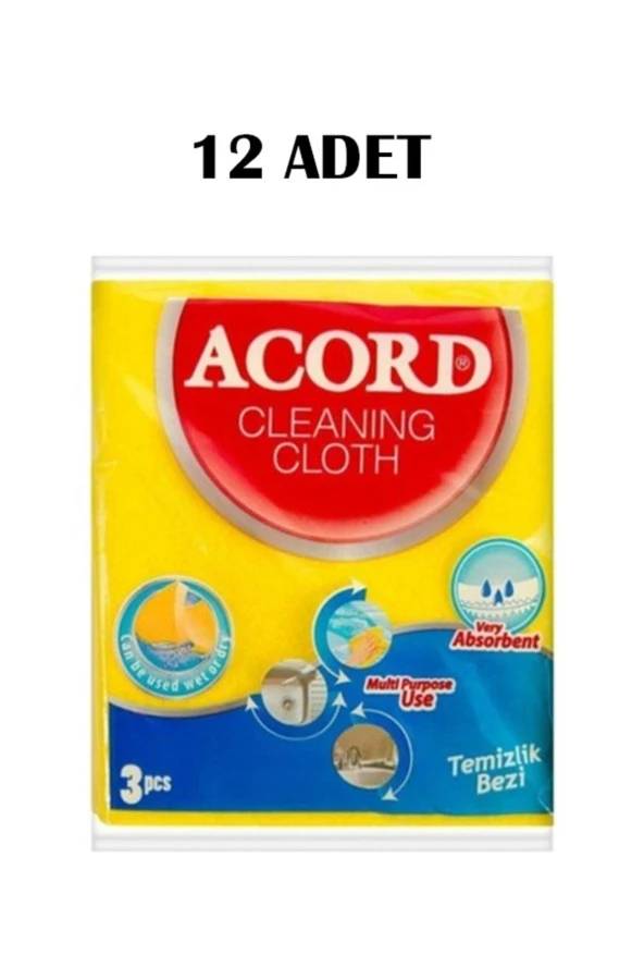 Accord Acord Temizlik Bezi 3 X 12 ürün görseli 1