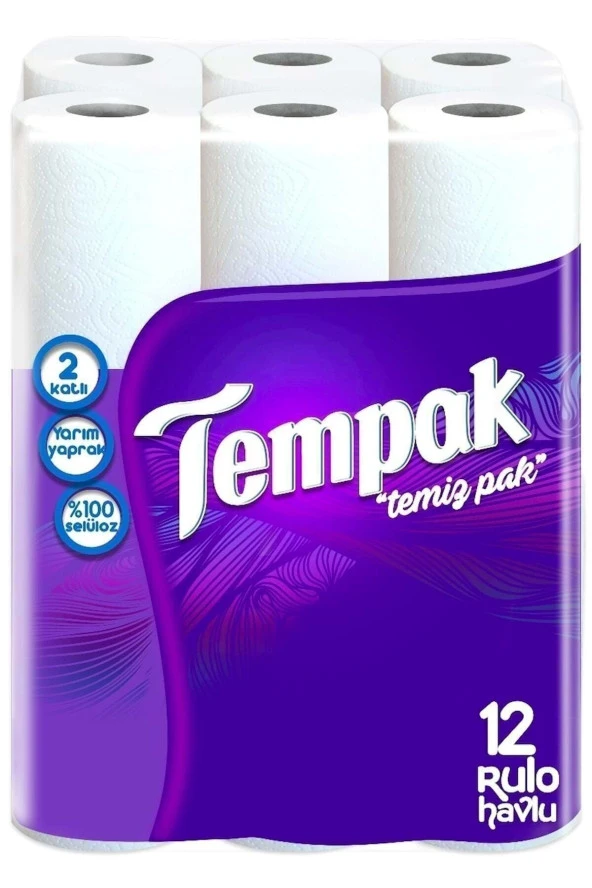 Tempak Çift Katlı Kağıt Havlu 12 Rulo ürün görseli 1