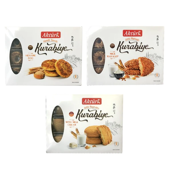 Aktürk Kurabiye 400 gr 3 lü Karma Paket ürün görseli 1