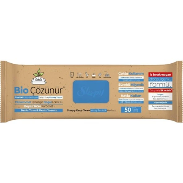 Sleepy Easy Clean Bio Çözünür Deniz Tuzu ve Deniz Yosunu Yüzey Temizlik Havlusu 6X50 (300 Yaprak) ürün görseli 1