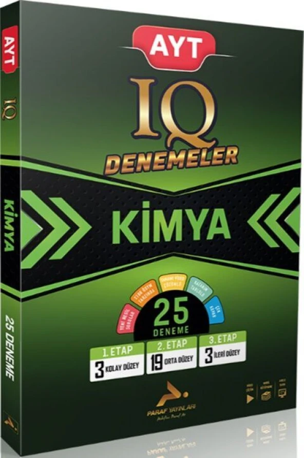 Paraf AYT Kimya IQ Video Çözümlü 25 Branş Deneme Paraf Yayınları ürün görseli 1
