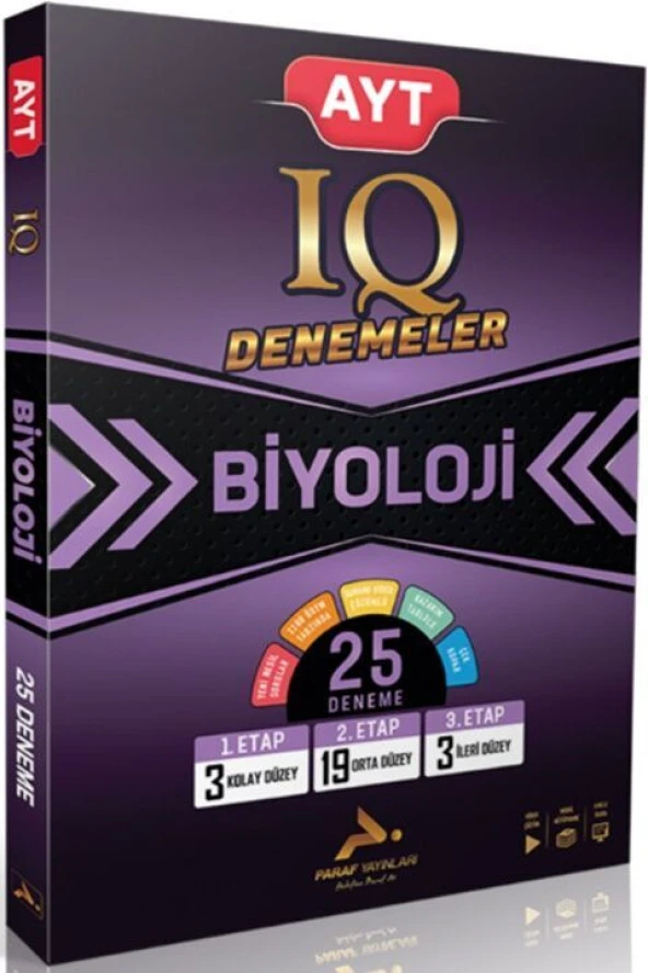 Paraf AYT Biyoloji IQ Video Çözümlü 25 Branş Deneme Paraf Yayınları ürün görseli 1