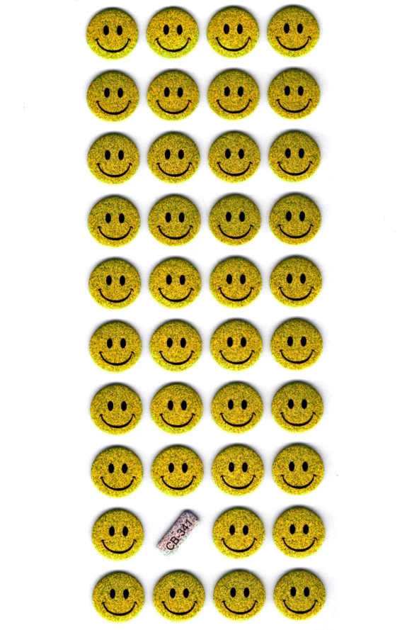 Sticker Kabartmalı Stiker Defter, Planlayıcı Etiket - (cb341) 16x7 cm- Emoji , Gülenyüz ürün görseli 1