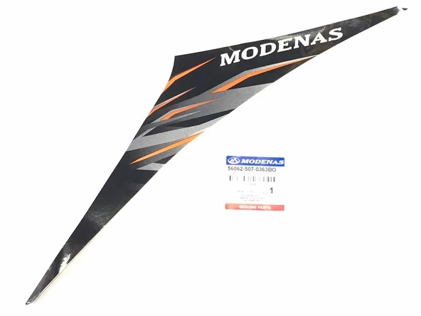 MODENAS GT135 İÇ DİZLİK ETİKETİ TURUNCU SOL ORJİNAL ürün görseli 1