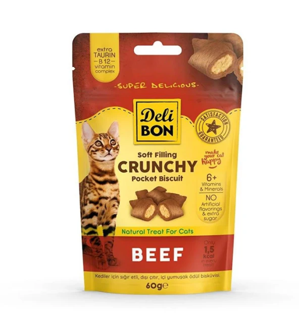 DELİBON SIĞIR ETLİ KEDİ ÖDÜL MAMASI 60 GR ürün görseli 1