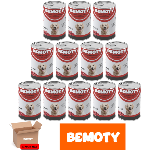Bemoty Sığır Etli Yetişkin Köpek Konserve Mama 12 Adet ürün görseli 1