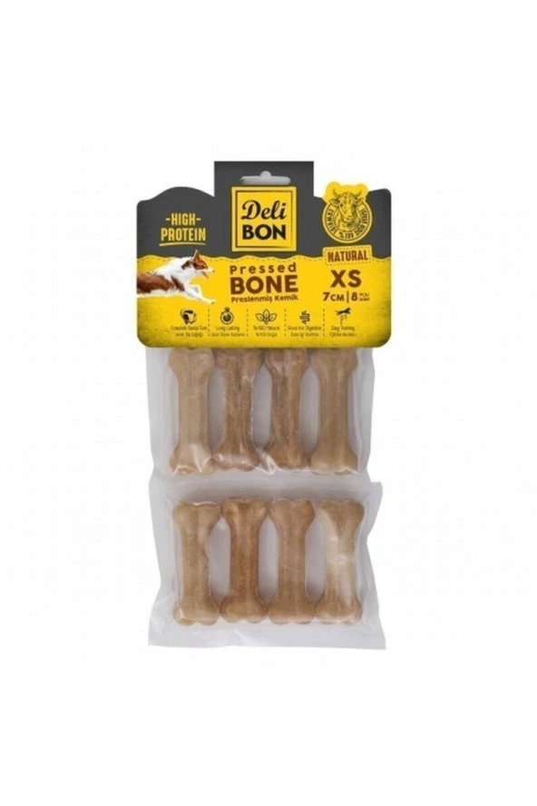 Delibon Deri Köpek Pres Kemik 8x7 Cm Natural ürün görseli 1