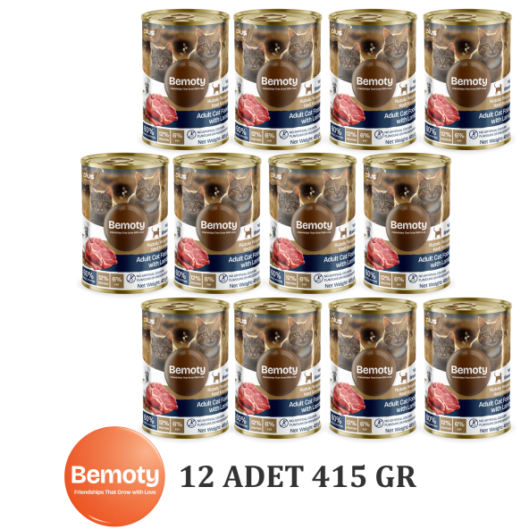 Bemoty Kuzu Etli Yetişkin Kedi Konserve Mama 12 Adet ürün görseli 1