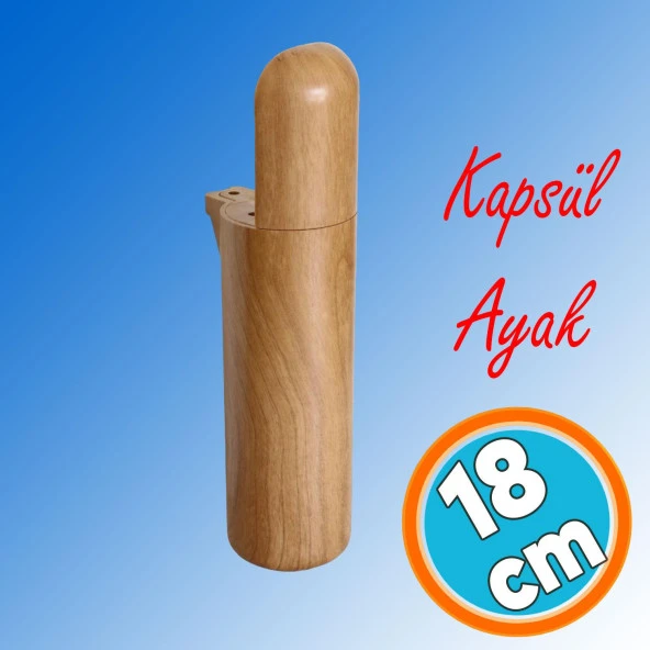 Mobilya Kanepe TV Ünitesi Koltuk Ayağı Baza Ayakları Ahşap Ceviz Desenli 18 cm ürün görseli 1