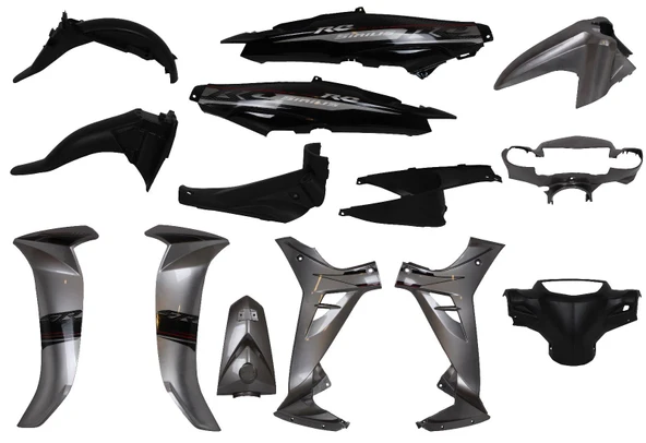 YAMAHA CRYPTON C8 KAPORTA SETİ 2010-2014 (GRİ-SİYAH) ürün görseli 1