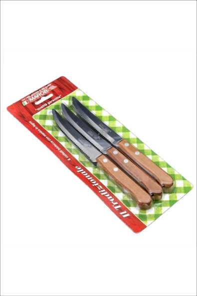6 lı Ahşap Saplı Biftek Steak Kesim Bıçağı ürün görseli 1