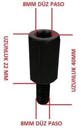 AYNA UZATMA -8 -8  MM  DÜZ PASO ürün görseli 1