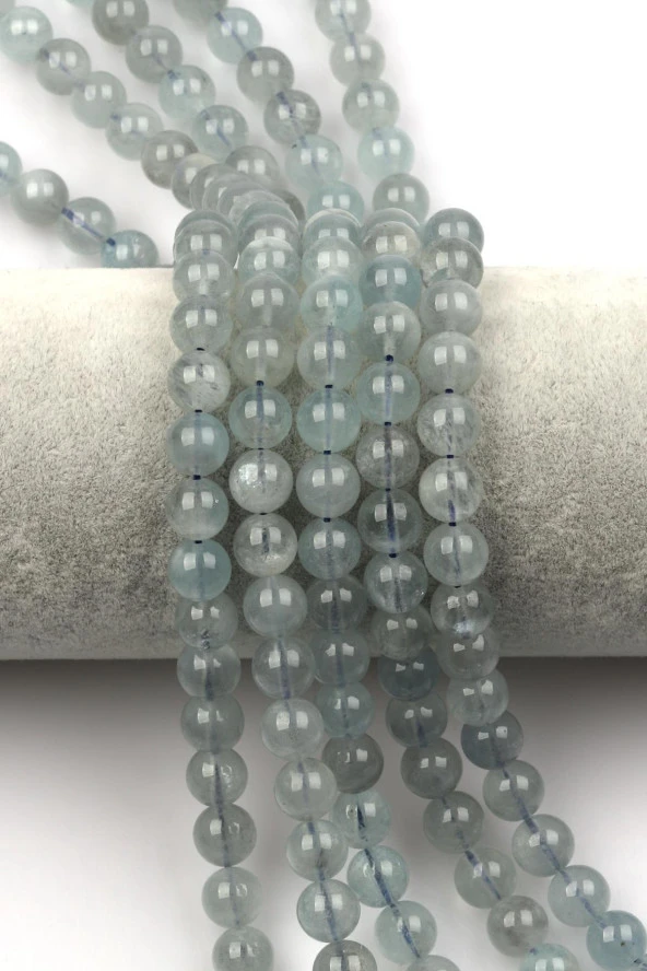 Akuamarin Doğal Taş Dizi 8 mm Küre Kesim ürün görseli 1