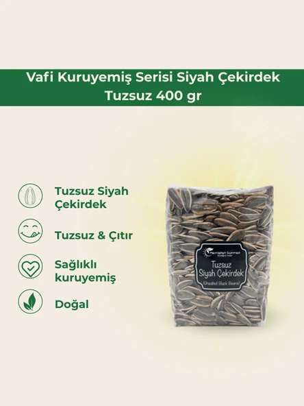 Vafi Kuruyemiş Serisi Siyah Çekirdek Tuzsuz 400 gr 1 ADET ürün görseli 1