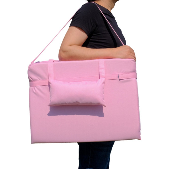 Katlanır Şezlong Minderi - Taşınabilir Kamp Yatağı Su Itici Kumaş 180x60x2 Pembe ürün görseli 1