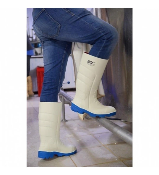 POLLYBOOT BEYAZ/MAVİ PU ÇİZME NO:43 - Resim 2