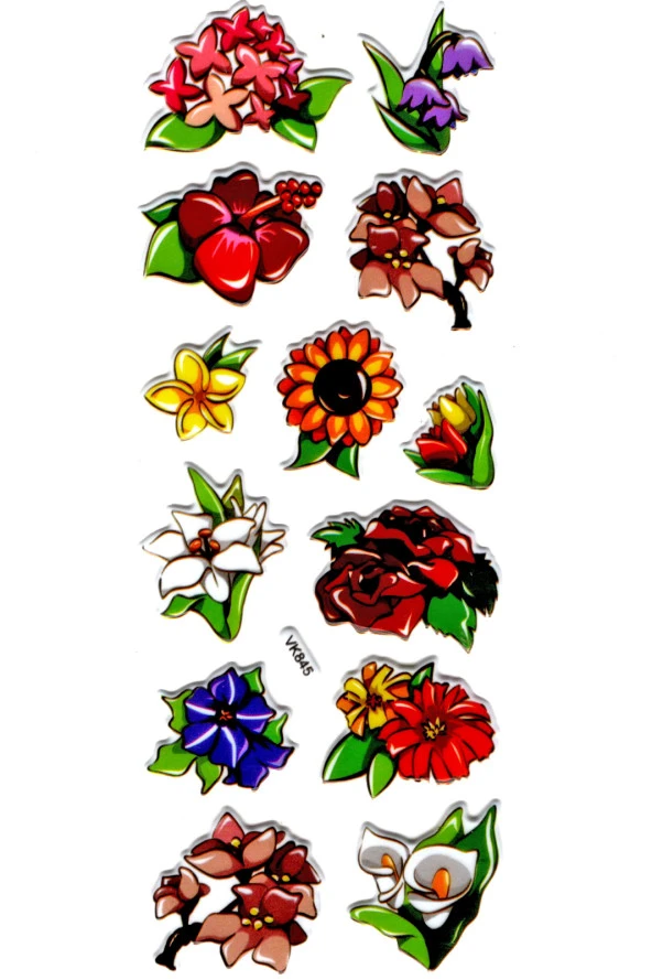 Sticker Kabartmalı Stiker Defter, Planlayıcı Etiket (vk-845) 16x7 cm- Çiçek ürün görseli 1