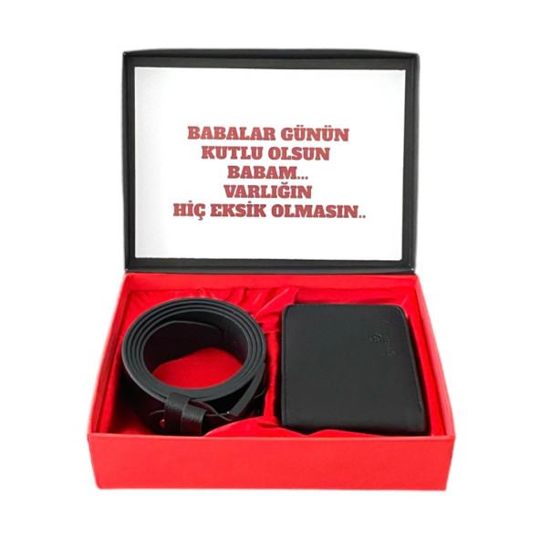 Hediye Seti Erkek Siyah Cüzdan Kemer Hediye Seti ürün görseli 1