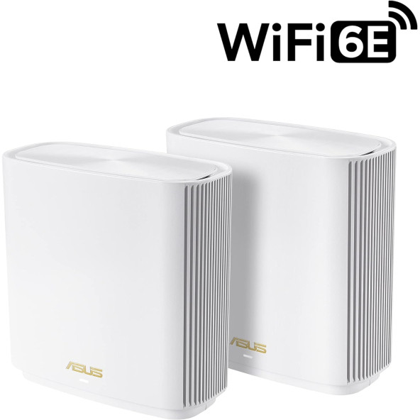ASUS ZenWiFi ET8 Tüm Ev İçin Üç Bantlı Mesh WiFi 6E Sistemi (ET8 2PK), 5.500 metrekareye ürün görseli 1
