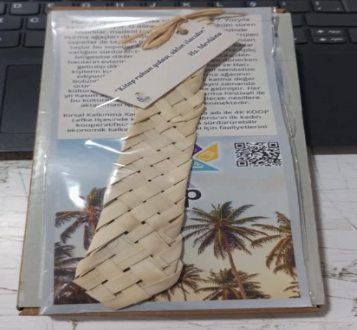 Kıbrıs İşi  Hurma Dalından Kitap Ayracı ürün görseli 1
