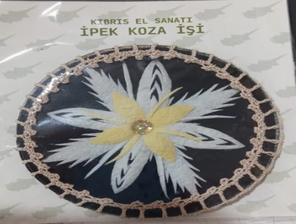 Kıbrıs İşi  İpek Koza İşi Bardak Altlığı ürün görseli 1