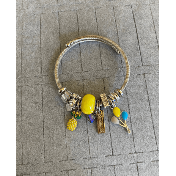 Charm Figürlü Çelik Bileklik ürün görseli 1
