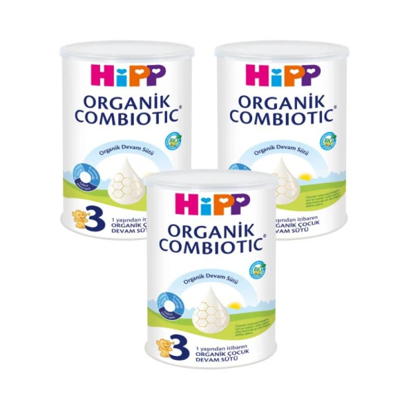 Hipp Organik Combiotic Bebek Sütü 3 Numara 350 gr 3 Adet ürün görseli 1