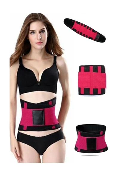 Hot Belt Termal Sauna Kemer Unisex Terletme Korsesi (pembe-siyah) ürün görseli 1