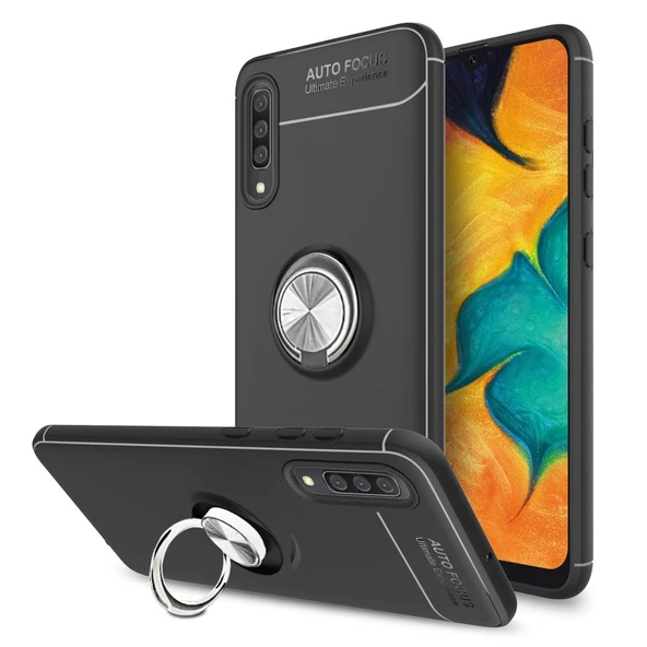 FitCase Samsung Galaxy A01 (A015) Kılıf Auto Focus Ring Arka Kapak - Resim 3