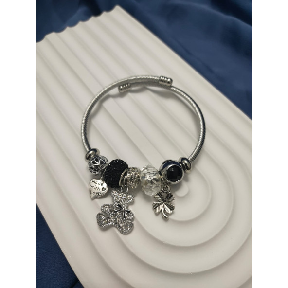 Charm Figürlü Çelik Bileklik ürün görseli 1