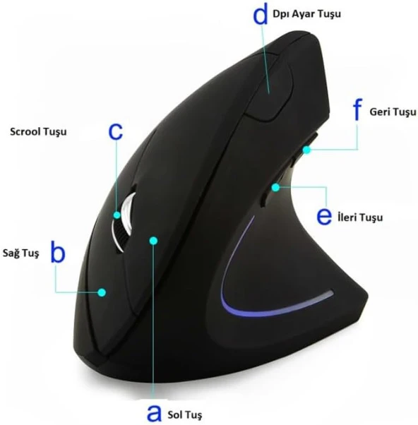 Alfalink Kablosuz Ergonomik Dikey Mouse 1600 DPI - Resim 7