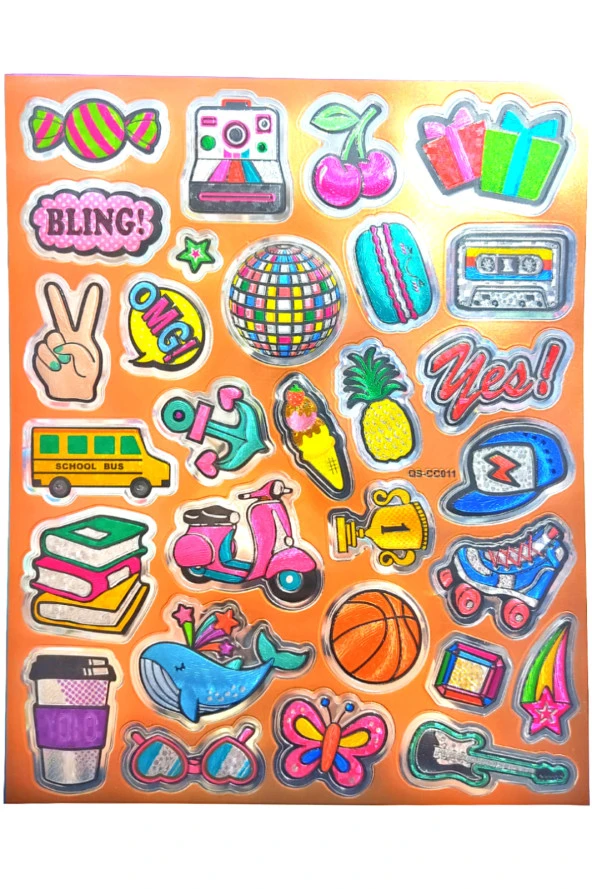 Metalik Sticker Stiker Defter Planlayıcı Etiket (QS011)-25x20 cm- Parti Notaljik ürün görseli 1