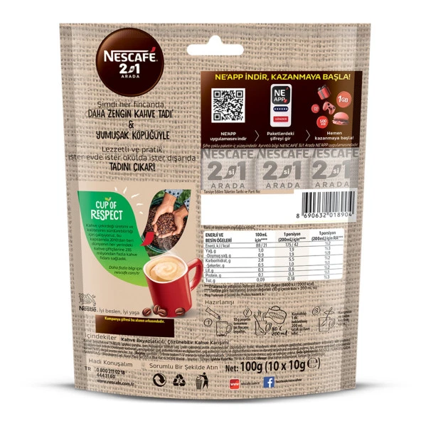 Nescafe 2'si 1 Arada Kahve 10 gr 30 Adet - Resim 2
