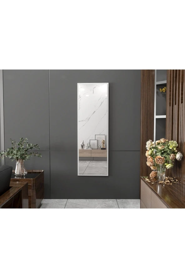 DekorLife Beyaz Dekoratif Boy Aynası 150x50cm ürün görseli 1