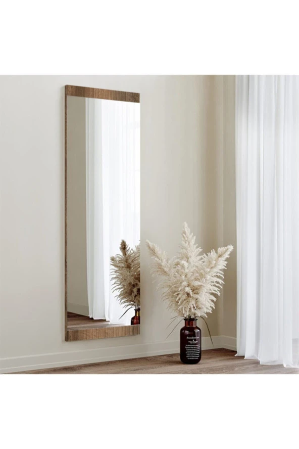 Nysamo 40x120 Cm Ceviz Dekoratif Duvar Salon Koridor Ofis Boy Aynası ürün görseli 1