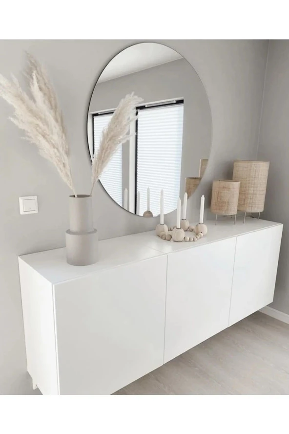 Nysamo 60 Cm Yuvarlak Ayna Dekoratif Ayna, Konsol Aynası, Hol Aynası, Dresuar Aynası ürün görseli 1
